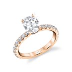 Sylvie Round Cut Classic Wide Band Engagement Ring - Malencia S2993