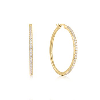 Gold Pavé Hoop Earrings E052-03G