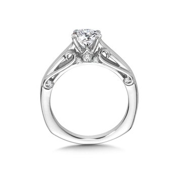 Diamond Solitaire Engagement Ring w/ Spiral Diamond Undergallery R1042W
