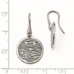 Leslie's Sterling Silver Polished Preciosa Crystal Earrings QLE997