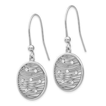 Sterling Silver Polished Preciosa Crystal Earrings QLE997