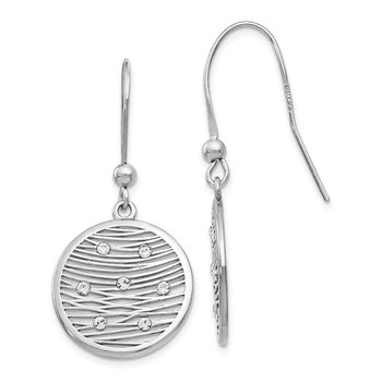 Sterling Silver Polished Preciosa Crystal Earrings QLE997