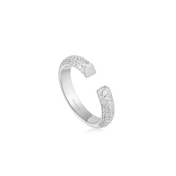Silver Pavé Adjustable Ring  R051-01H