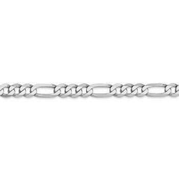 14K White Gold 5.5mm Flat Figaro Chain 1303