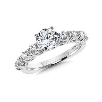 Straight Diamond Engagement Ring w/ Trellis Undergallery R1023W