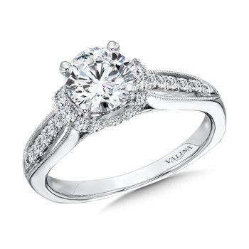 Vintage Milgrain Diamond Engagement Ring R1070W