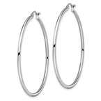 Leslie's 10K White Gold Polished Hinged Hoop Earrings TA41