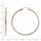 Leslie's 10K White Gold Polished Hinged Hoop Earrings TA41