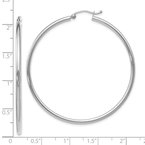 Leslie's 10K White Gold Polished Hinged Hoop Earrings TA41
