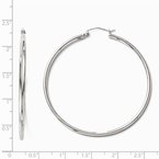 Leslie's 10K White Gold Polished Hinged Hoop Earrings TA41