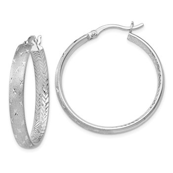 Sterling Silver Rhodium In/Out D/C Earrings QLE293