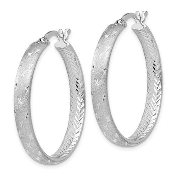 Sterling Silver Rhodium In/Out D/C Earrings QLE293
