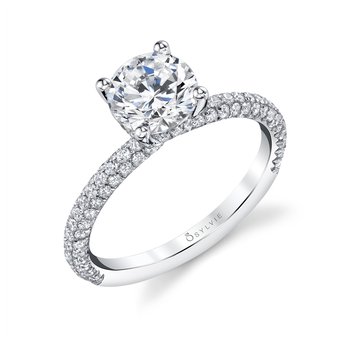 Round Cut Classic Pave Engagement Ring - Jayla S1633
