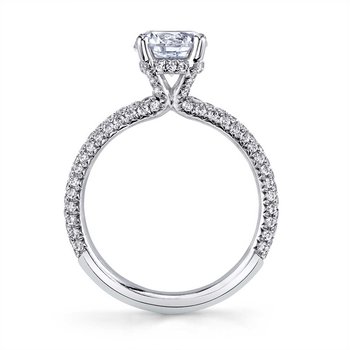 Round Cut Classic Pave Engagement Ring - Jayla S1633