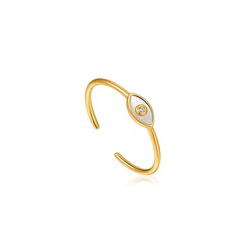 Evil Eye Gold Adjustable Ring R030-01G