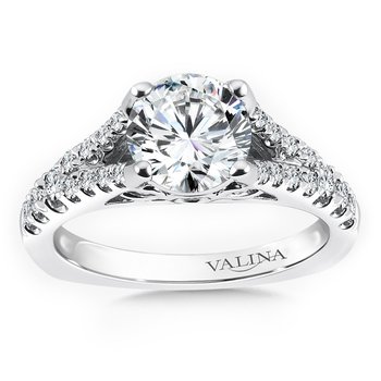 Diamond Split Shank Engagement Ring R9950W
