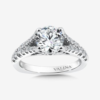 Diamond Split Shank Engagement Ring R9950W