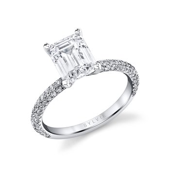 Cushion Cut Classic Pave Engagement Ring - Braylin S2633