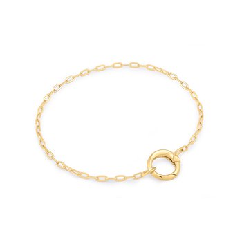 Gold Mini Link Charm Chain Connector Bracelet B048-02G