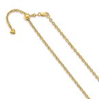 Leslie's 14K Adjustable 2.5mm Semi-Solid D/C Cable Chain 1207