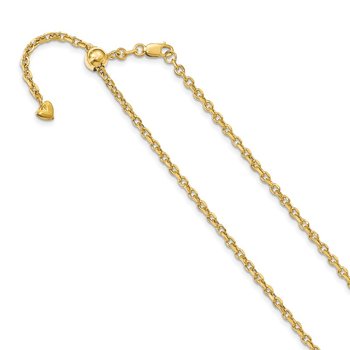 14K Adjustable 2.5mm Semi-Solid D/C Cable Chain 1207