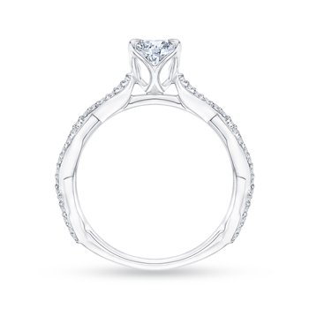 14K White Gold Round Diamond Engagement Ring (Semi-Mount) CA0088E-37W