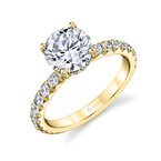 Sylvie Round Cut Classic Wide Band Engagement Ring - Malencia S2993