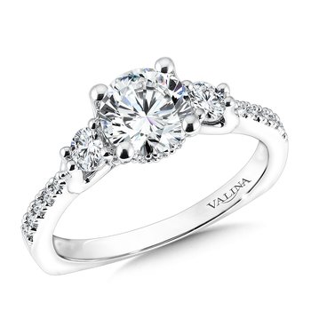 Diamond Engagement Ring with Side Stones R9594W
