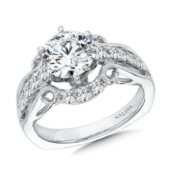 Vintage Six-Prong Milgrain Diamond Engagement Ring  R1069W