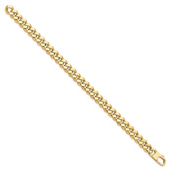 14K 8.5mm Beveled Curb Bracelet LF679-8