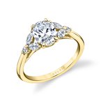 Sylvie Oval Cut Unique Three Stone Engagement Ring - Alina S2609