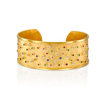 Ibiza Multi color Sapphires & Diamonds Cuff Bracelet 7518