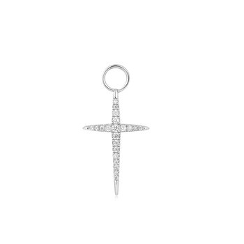 Silver Cross Earring Charm EC048-14H