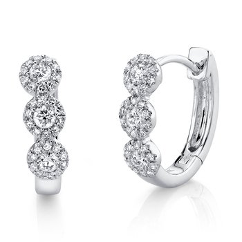 0.37Ct 14K W/G Diamond Huggie Earring SC55002490