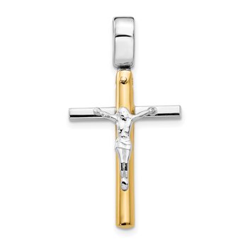 14K Two-tone Polished Crucifix Pendant LF861
