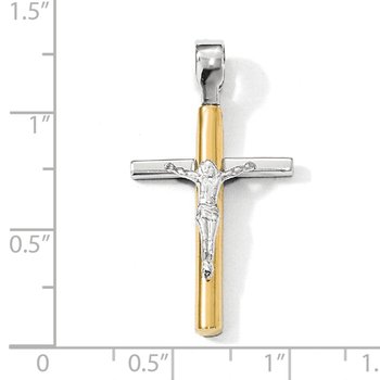 14K Two-tone Polished Crucifix Pendant LF861