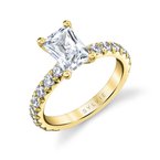 Sylvie Round Cut Classic Wide Band Engagement Ring - Marlise S2793