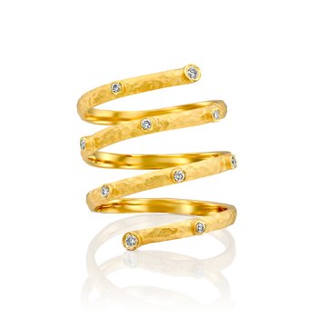 Gold Wrap Ring with Diamonds 6608