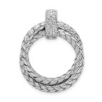 Leslie's Sterling Silver Polished with CZ Braided Pendant QLF865