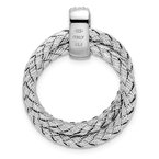 Leslie's Sterling Silver Polished with CZ Braided Pendant QLF865