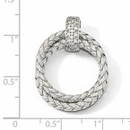 Leslie's Sterling Silver Polished with CZ Braided Pendant QLF865
