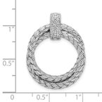 Leslie's Sterling Silver Polished with CZ Braided Pendant QLF865