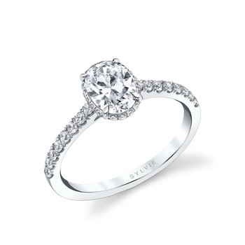 Round Cut Classic Hidden Halo Engagement Ring - Anastasia S1953