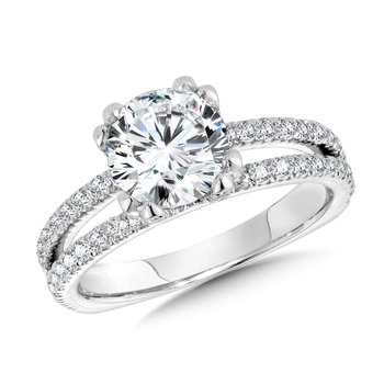 Double-Prong Split Shank Diamond Engagement Ring R1091W