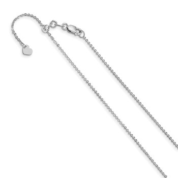 14K White Gold Adjustable 1.2mm Flat Cable Chain 3220