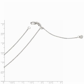 14K White Gold Adjustable 1.2mm Flat Cable Chain 3220