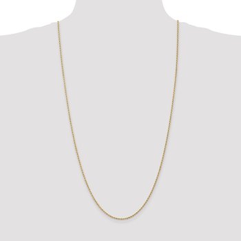 14K 1.6mm Solid Regular Rope Chain Anklet 7052
