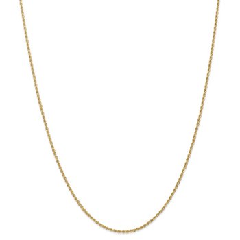 14K 1.6mm Solid Regular Rope Chain Anklet 7052