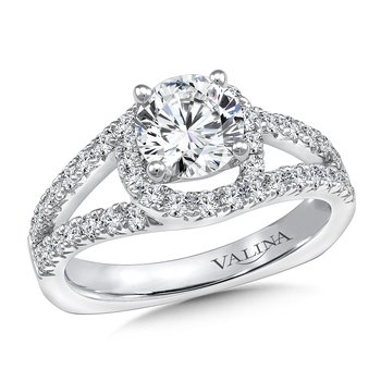 Diamond Split Shank Style Engagement Ring R142W