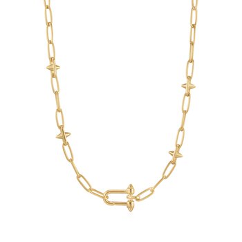 Gold Stud Link Charm Necklace N048-06G